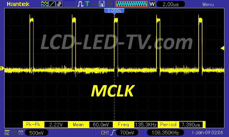 MCLK pulse in tcon board voltage and signal