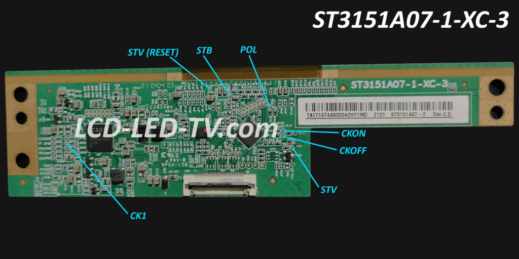 ST3151A07-1-XC-3 T-con Board Voltage and Signal Details / Data sheet PDF.