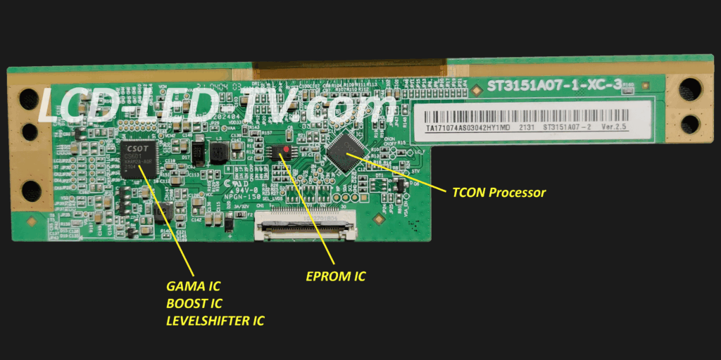 ST3151A07-1-XC-3 T-con Board Voltage and Signal Details Data sheet